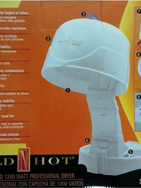White Professional Hooded Hair Dryer